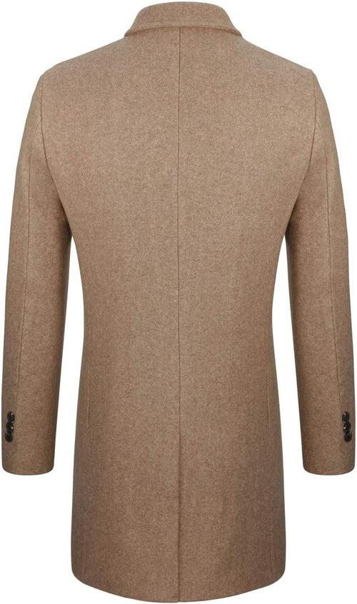 Men Wool Trench Coat Slim Fit Winter Coat