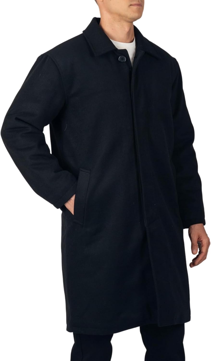 Men’s Wool Blend Overcoat – Knee-Length Trench Coat, Runs Large for Layering Over Suits or Sweaters