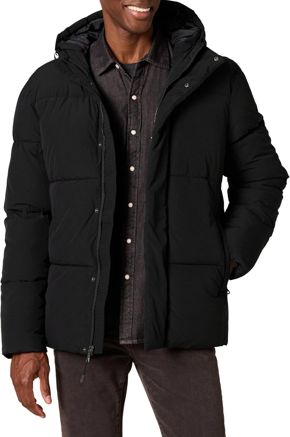 Men's Mid-Length Hooded Puffer Coat (Available in Big & Tall)