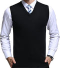 Men's cashmere wool V-neck sleeveless vest, classic pullover knit cardigan camisole