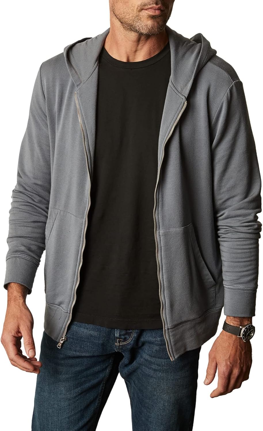 Men's  Long  Zip Up Hoodie