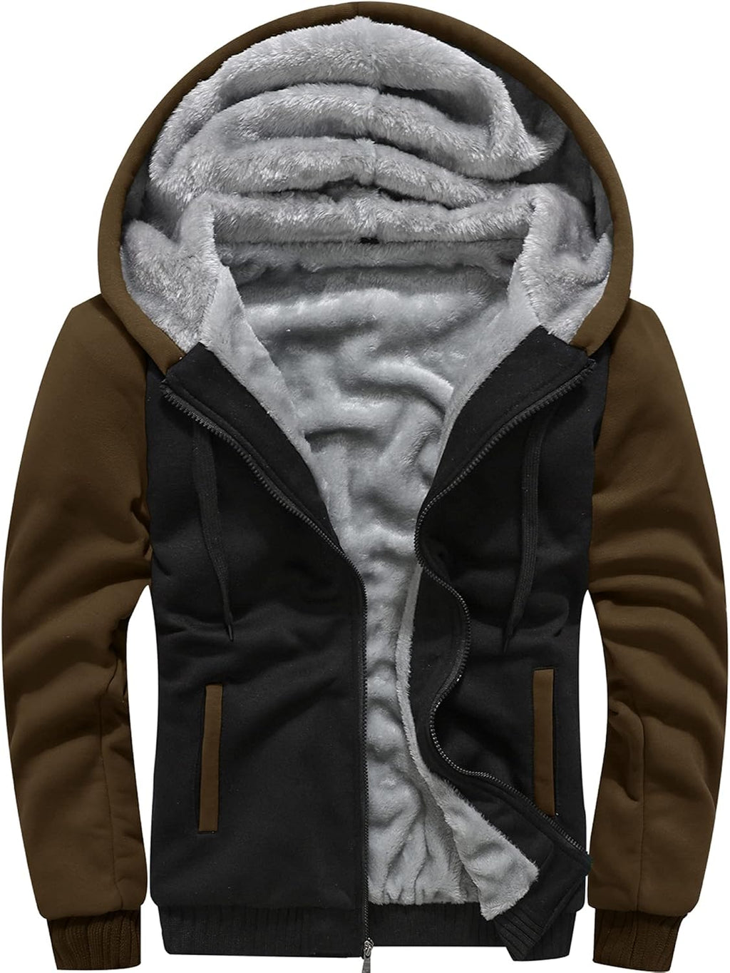 Men's Pullover Winter Workout  Hoodie Jackets Full Zip Wool Warm Thick Coats