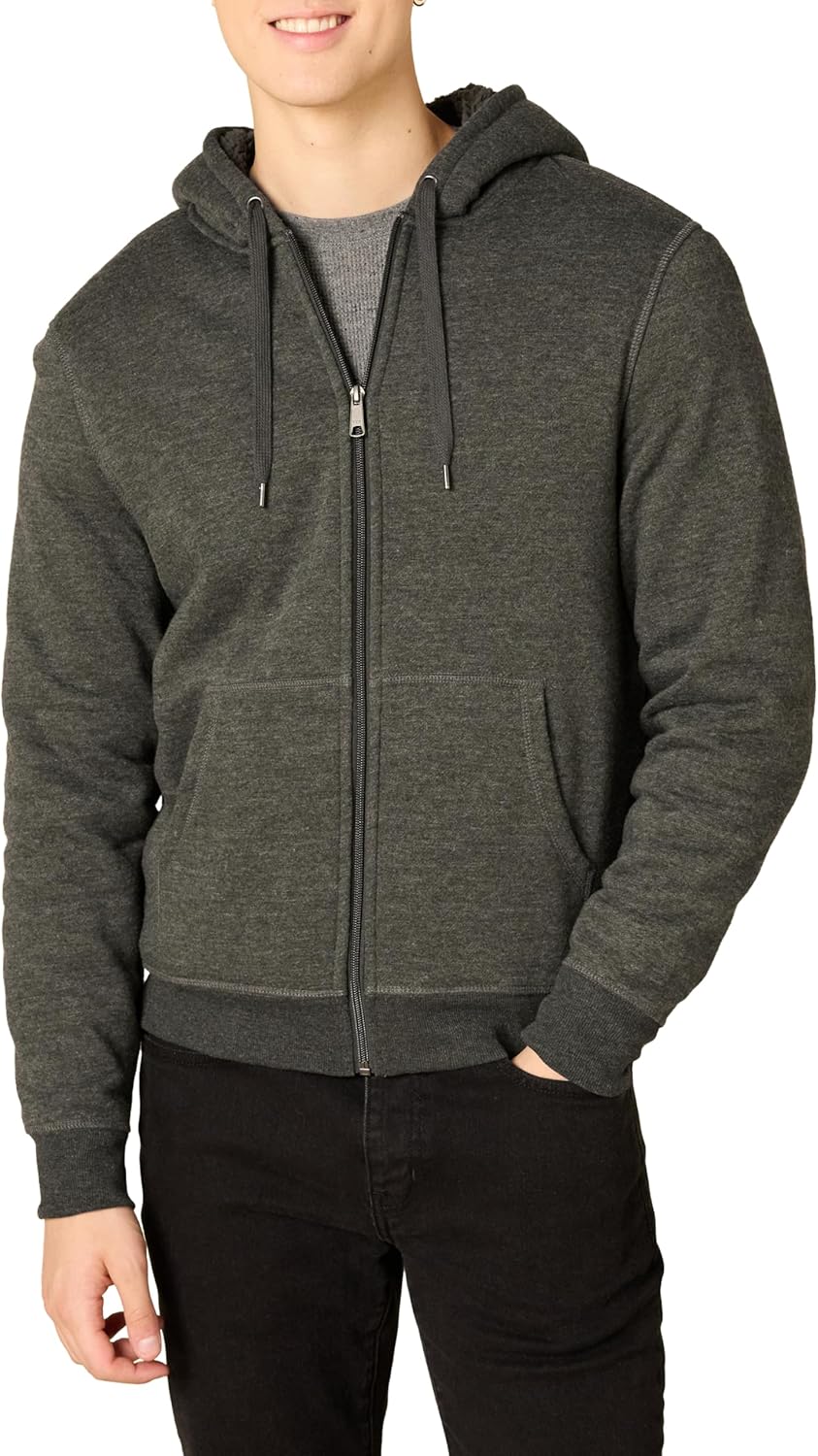 Hoodie For Men, Sherpa-Lined Full-Zip  Sweatshirt