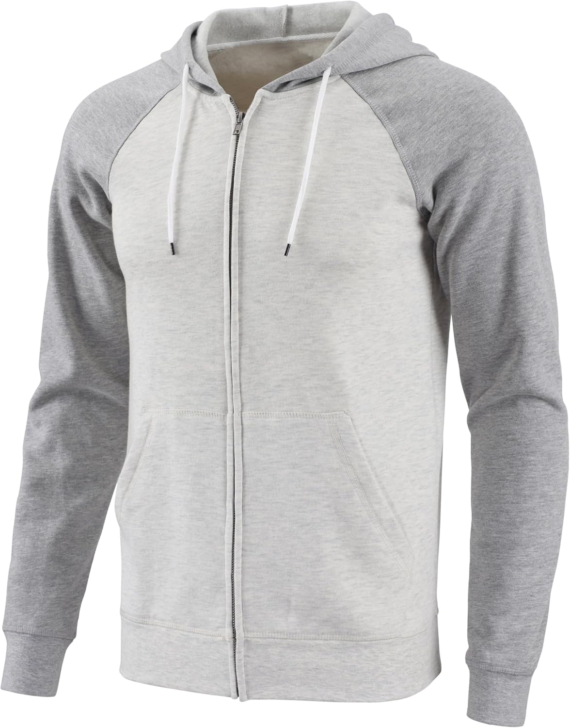 Mens Zip Up Hoodies Athletic Casual  Hoodie Classic Fit Jacket Midweight Cotton Drawstring with Pocket